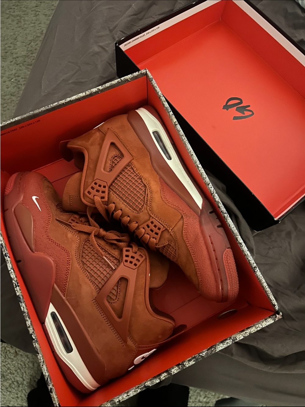 Nike Men's Suede Athletic Sneakers in Deep Rust